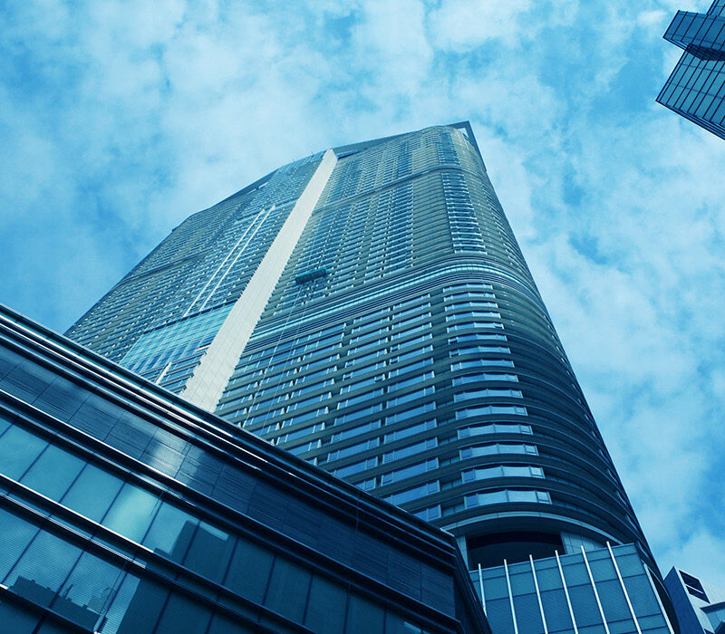 Skyscrapers and a cloudy sky